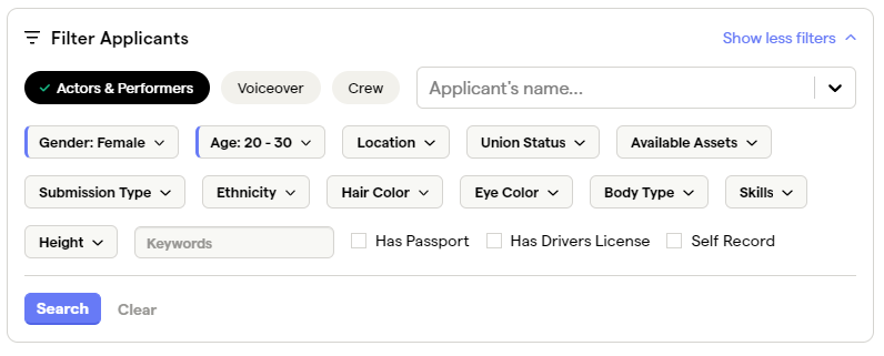 User Guide: Casting With Backstage + StarNow -- Hiring Tools